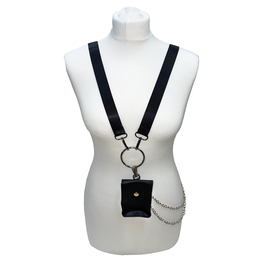 Zac's Alter Ego - Mini Pouch for Headphones with Double Chain Sac d'épaule - Noir
